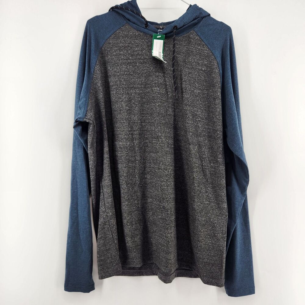 01.Algo Men's Navy Large AlgoFlex Willis Colorblock Performance Hoodie NWT